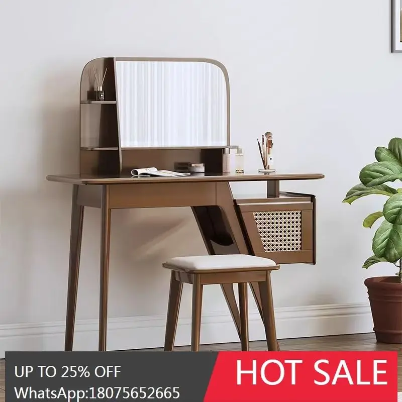 MJY Solid Wood Dressing Table with Mirror, Multifunctional Makeup Stool, Small Apartment Simple Cabinet Makeup Desk
MJY Solid Wood Dressing Table with Mirror, Multifunctional Makeup Stool, Small Apartment Simple Cabinet Makeup Desk