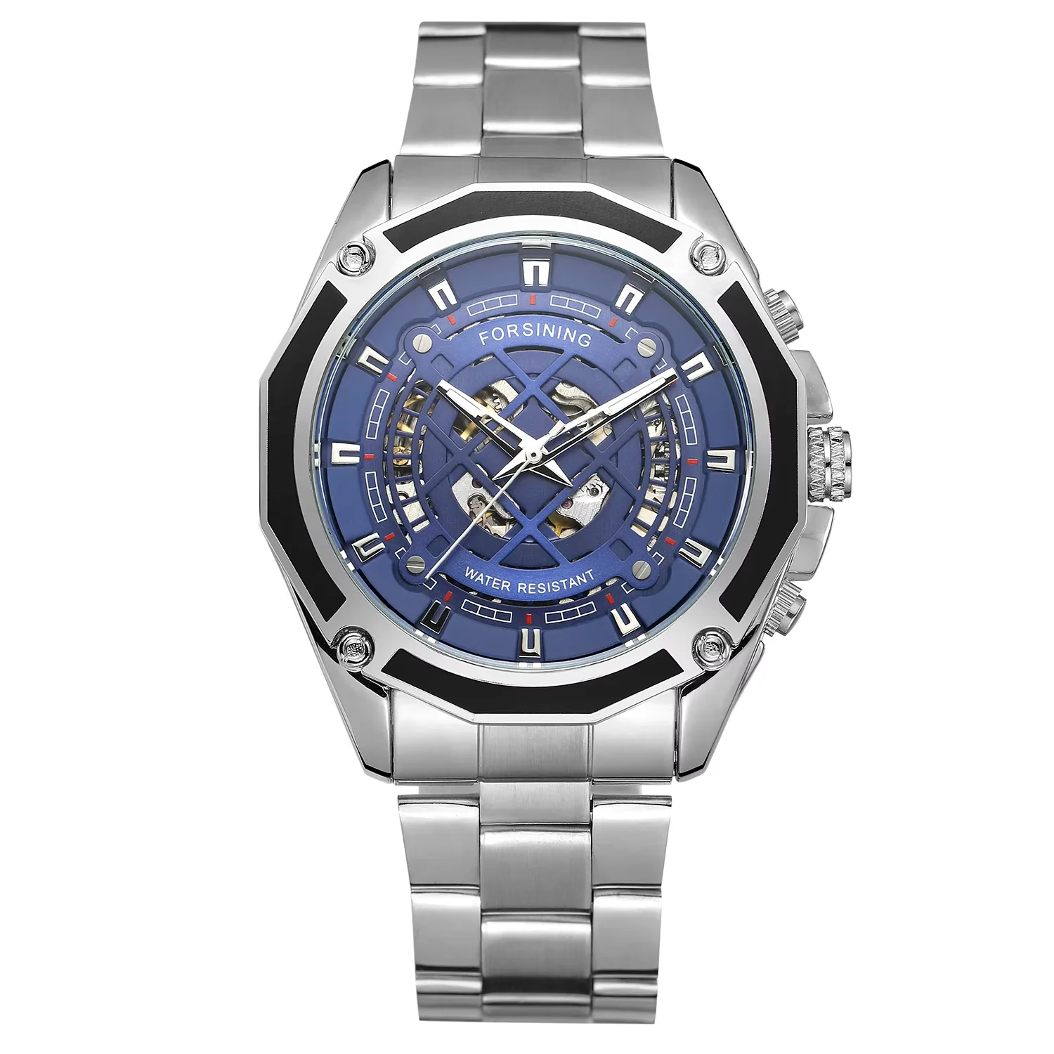 FORSINING men's watch Simple hollow mechanical movement mechanical watch Irregular shape steel strap watch Gold watch
FORSINING men's watch Simple hollow mechanical movement mechanical watch Irregular shape steel strap watch Gold watch