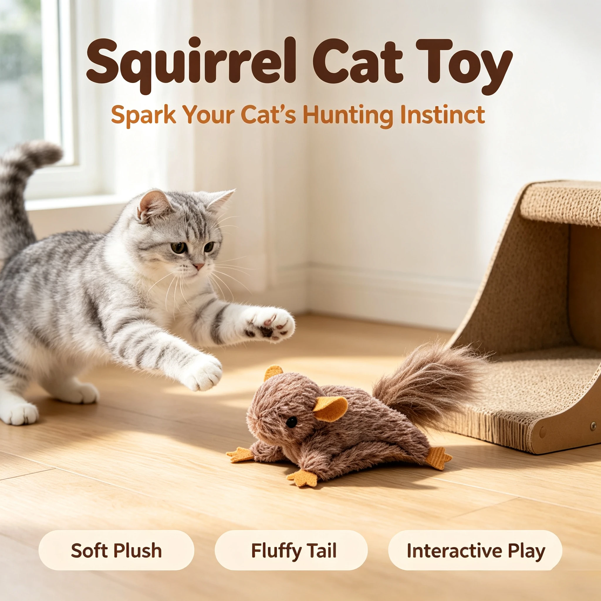 Flying Squirrel Cat Toy - Boots & Barkley: Catnip Inside, Plush Toy, Pounce Activity
Flying Squirrel Cat Toy - Boots & Barkley: Catnip Inside, Plush Toy, Pounce Activity