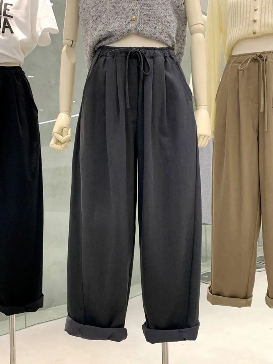 plus Size Women's Straight Leg Pants Casual Drawstring Autumn Loose Fit Versatile Large Code Long Trousers for Heavy Girls
plus Size Women's Straight Leg Pants Casual Drawstring Autumn Loose Fit Versatile Large Code Long Trousers for Heavy Girls