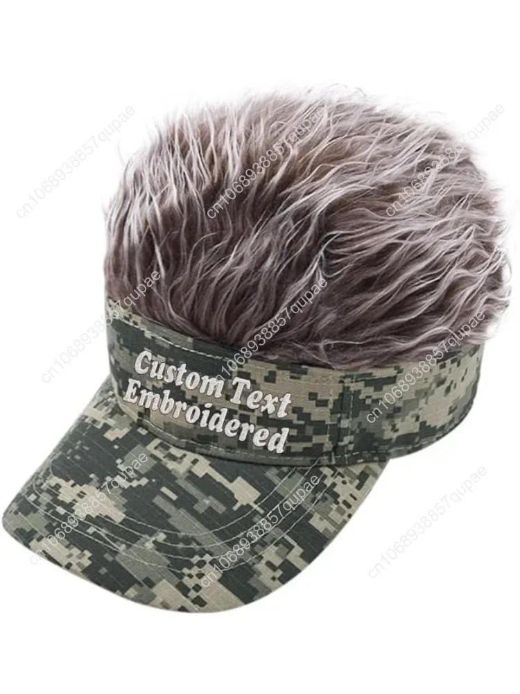Custom Text Personalized Embroidered Novelty Hair Visor Cap Wig Peaked Adjustable Baseball Hat with Spiked Hair 
Custom Text Personalized Embroidered Novelty Hair Visor Cap Wig Peaked Adjustable Baseball Hat with Spiked Hair
