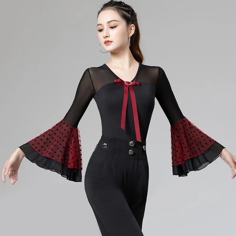 Latin Dance Tops Long Sleeve Jumpsuit Professional Women Rumba Samba Salsa Cha Cha Costumes Modern Ballroom Dance Shirt DQL7596
Latin Dance Tops Long Sleeve Jumpsuit Professional Women Rumba Samba Salsa Cha Cha Costumes Modern Ballroom Dance Shirt DQL7596