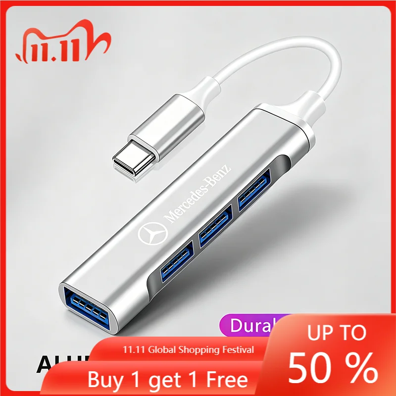 1Pc Type-C Turn USB Adapter Multi Port Distributor Hub Sticker For Mercedes Benz W203 W204 W211 W210 W124 AMG W202 CLA W212
1Pc Type-C Turn USB Adapter Multi Port Distributor Hub Sticker For Mercedes Benz W203 W204 W211 W210 W124 AMG W202 CLA W212