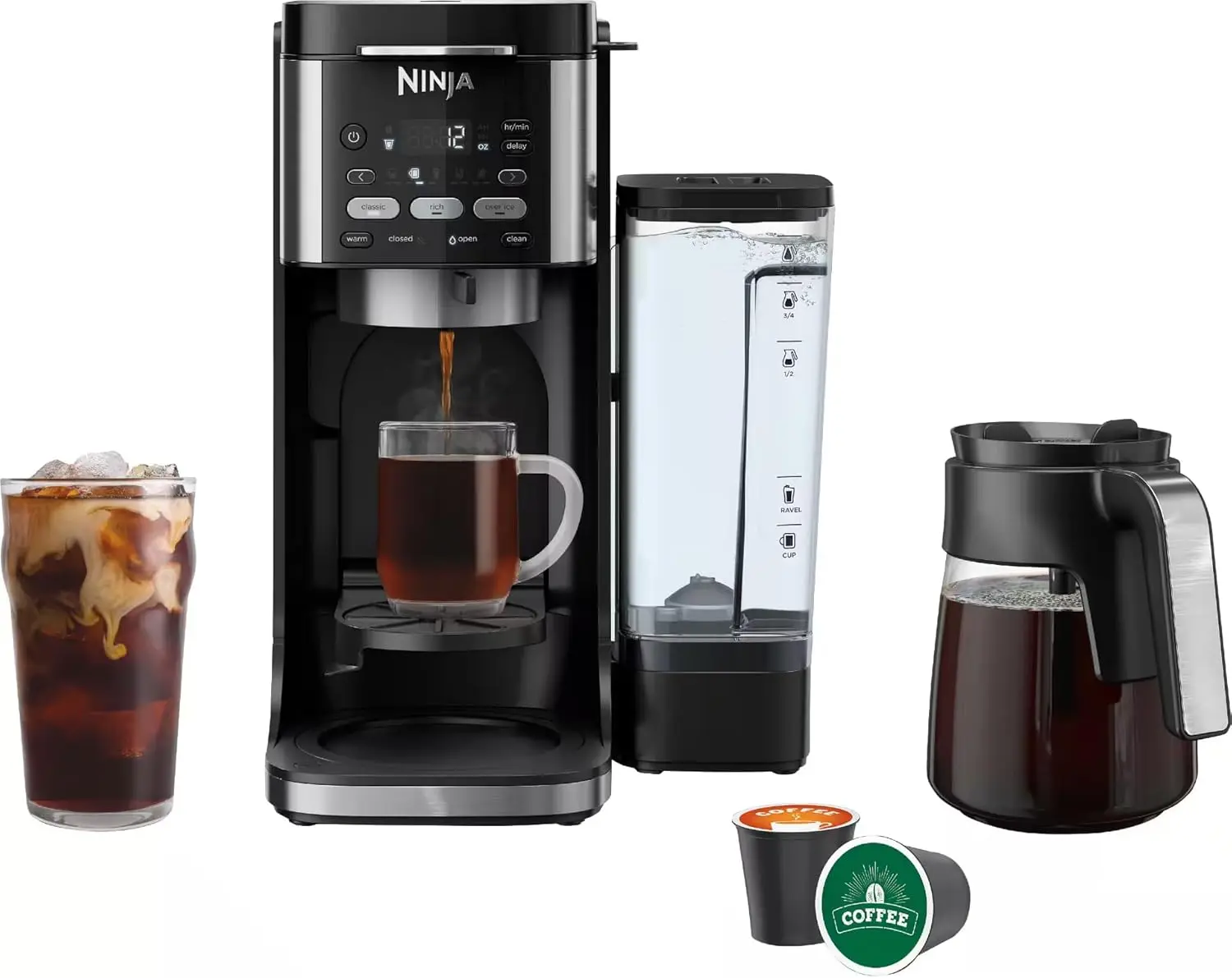 Ninja DualBrew Pro Hot Iced Coffee Drip Coffee Maker Compatible with K Cup Pods 3 Brew Styles Classic Rich Iced 70oz Removable
Ninja DualBrew Pro Hot Iced Coffee Drip Coffee Maker Compatible with K Cup Pods 3 Brew Styles Classic Rich Iced 70oz Removable