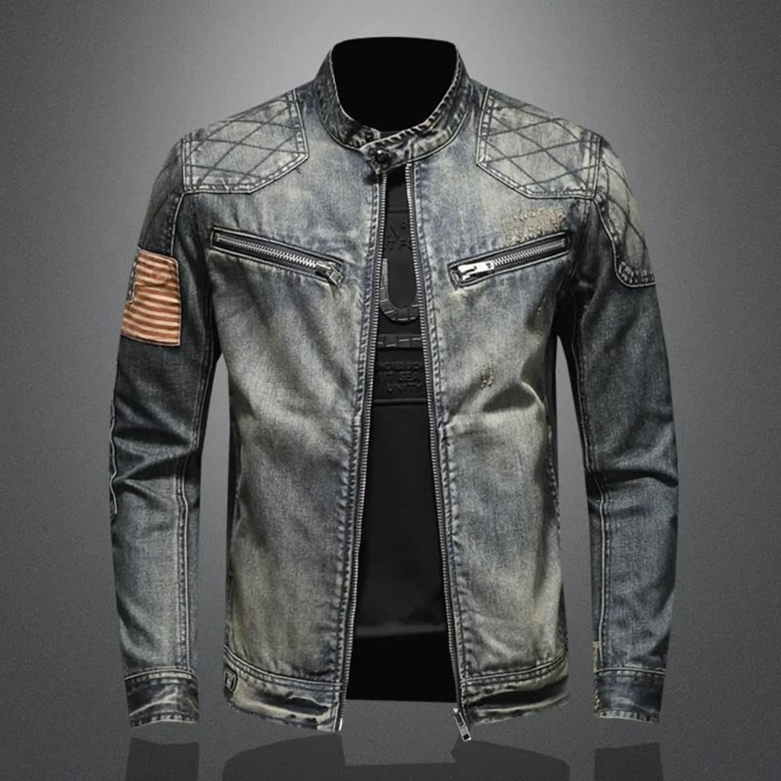 NewVintage Denim Jacket with Zip Stand Up Cotton Slim Fit Denim Coat Jeans Long Sleeve Loose Pocket Zipper Top Winter Jacket Men
NewVintage Denim Jacket with Zip Stand Up Cotton Slim Fit Denim Coat Jeans Long Sleeve Loose Pocket Zipper Top Winter Jacket Men