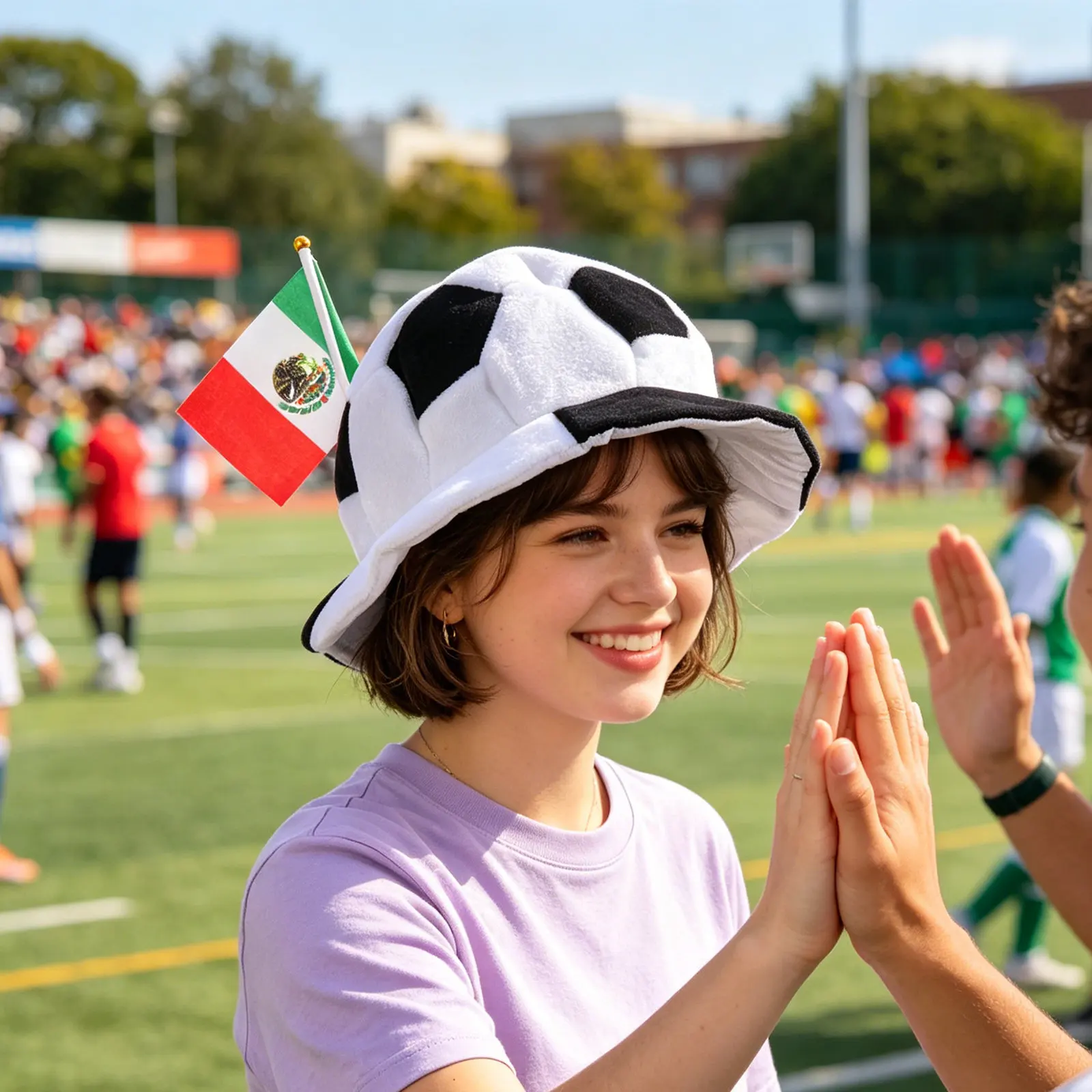Soccer Ball Hat Football Costume Mexico Flag Funny Sports Fan Accessories Game Day Party Sports Fan Novelty Headwear
Soccer Ball Hat Football Costume Mexico Flag Funny Sports Fan Accessories Game Day Party Sports Fan Novelty Headwear