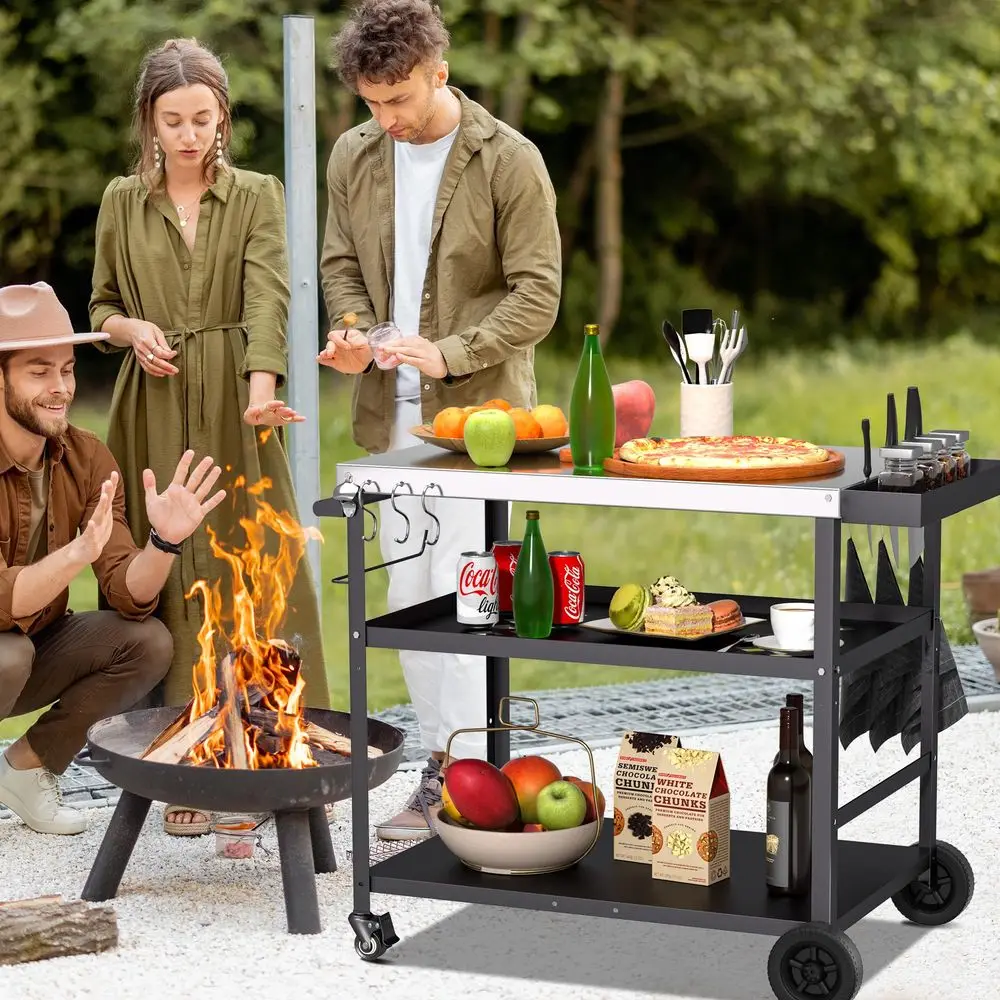 Outdoor Grill Cart, Pizza Oven Stand Table with Wheels Dining Cart for Outside Patio, Movable Kitchen Cooking Prep Table BBQ Ca
Outdoor Grill Cart, Pizza Oven Stand Table with Wheels Dining Cart for Outside Patio, Movable Kitchen Cooking Prep Table BBQ Ca