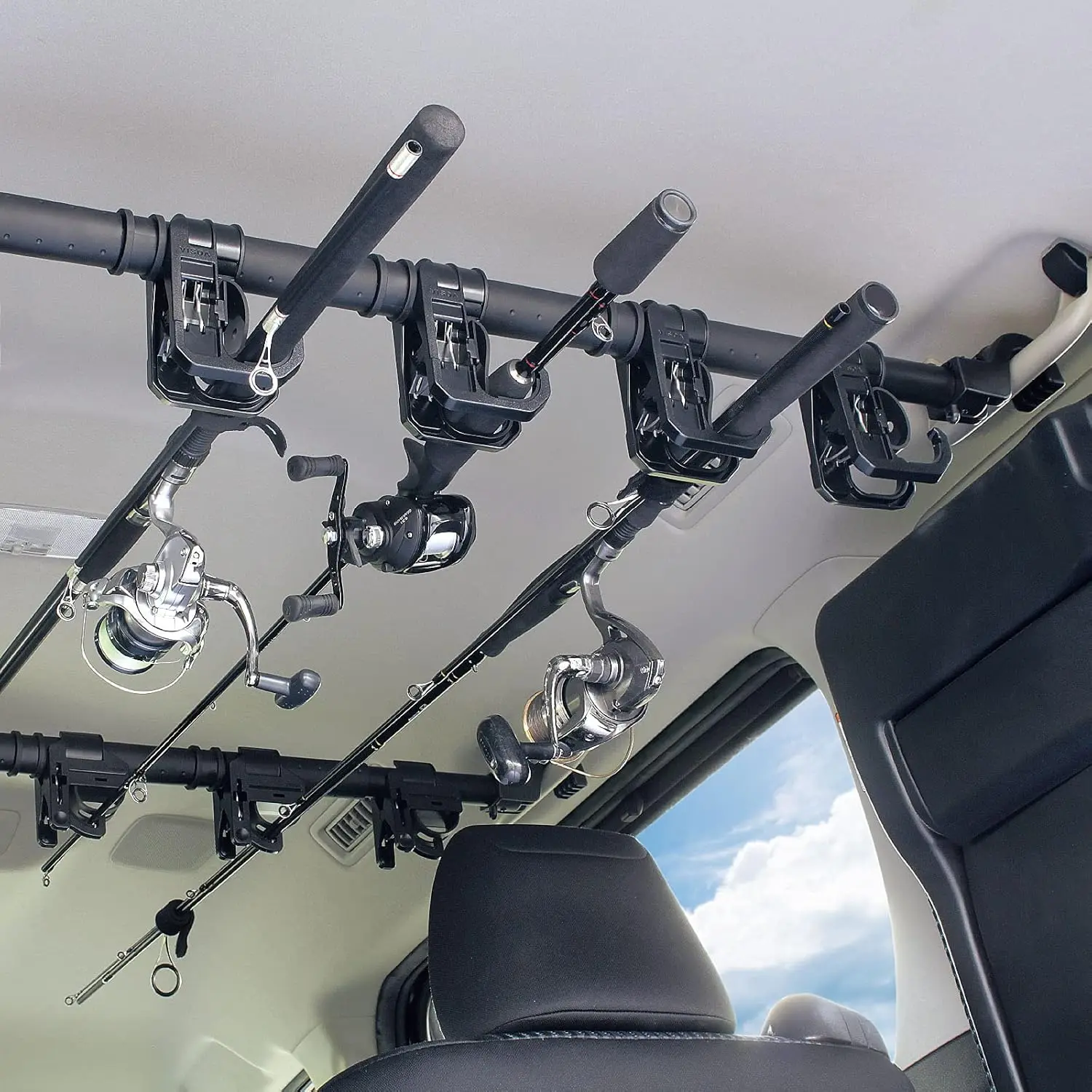 Adjustable Car Fishing Rod Holder 4 Rods 35-57 Inch for SUV Van Truck
Adjustable Car Fishing Rod Holder 4 Rods 35-57 Inch for SUV Van Truck
