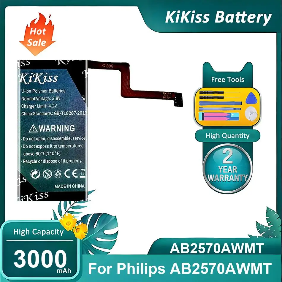 Высокопроизводительная батарея для Philips AB2570AWMT, AB2570AWMT, 3000 мАч
Высокопроизводительная батарея для Philips AB2570AWMT, AB2570AWMT, 3000 мАч