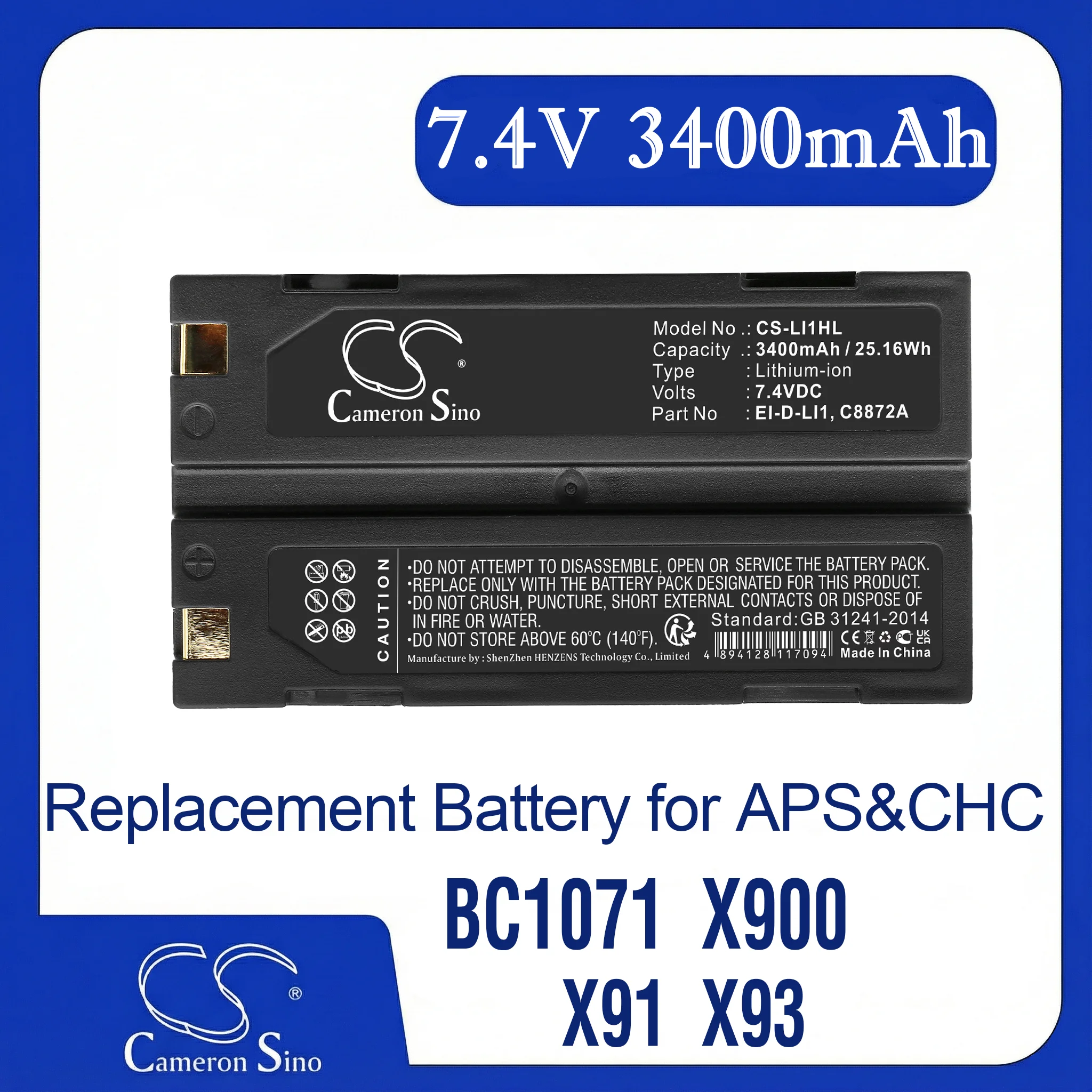 Cameron Sino Replacement Battery for Survey equipment, Fits P/N 29518,38403,46607,52030,C8872A,EI-D-LI1
Cameron Sino Replacement Battery for Survey equipment, Fits P/N 29518,38403,46607,52030,C8872A,EI-D-LI1