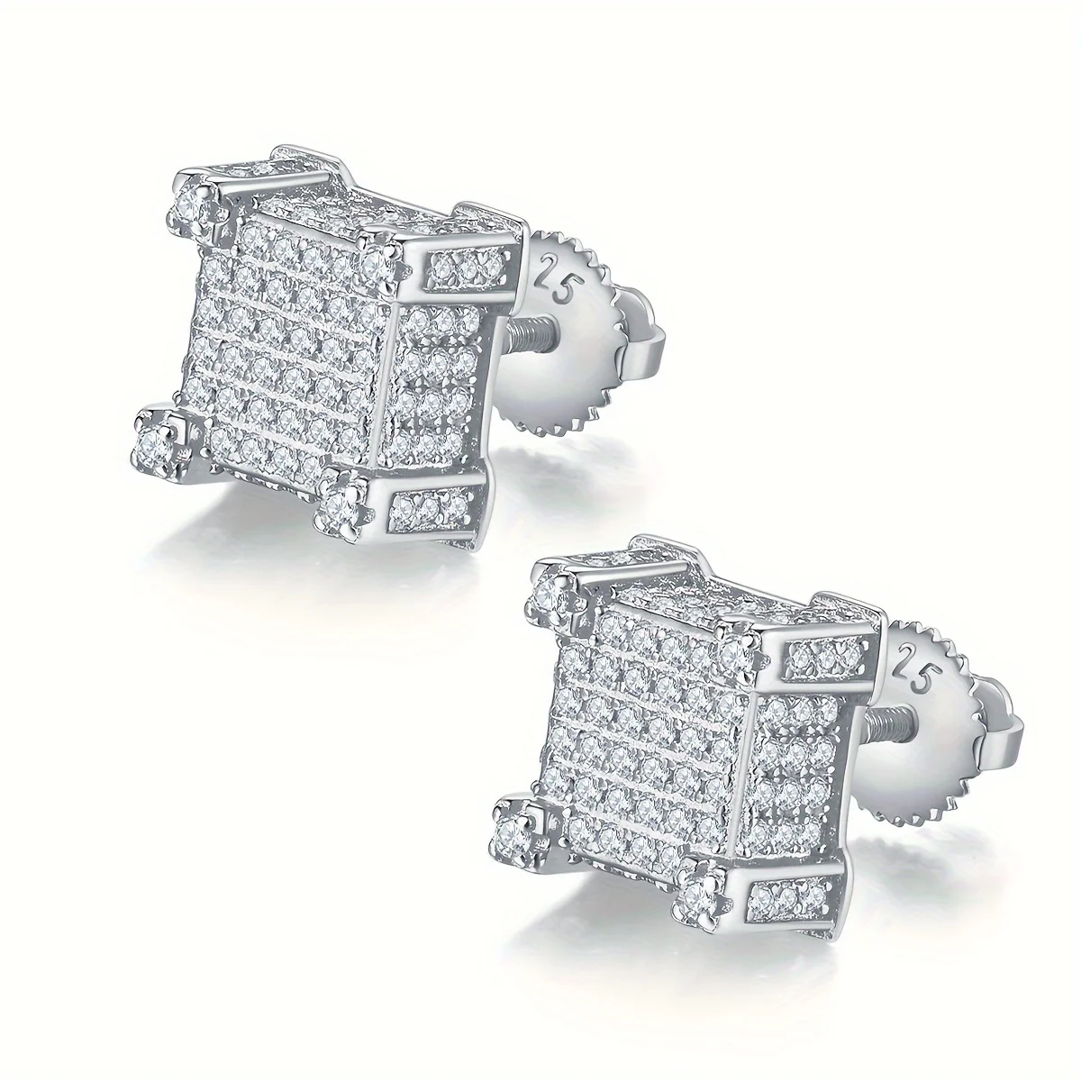 AMGROCK 1.07ct Moissanite White Gold Plated 925 Sterling Silver Square Post Inlay Stud Earrings Jewelry Gift Wedding Birthday
AMGROCK 1.07ct Moissanite White Gold Plated 925 Sterling Silver Square Post Inlay Stud Earrings Jewelry Gift Wedding Birthday