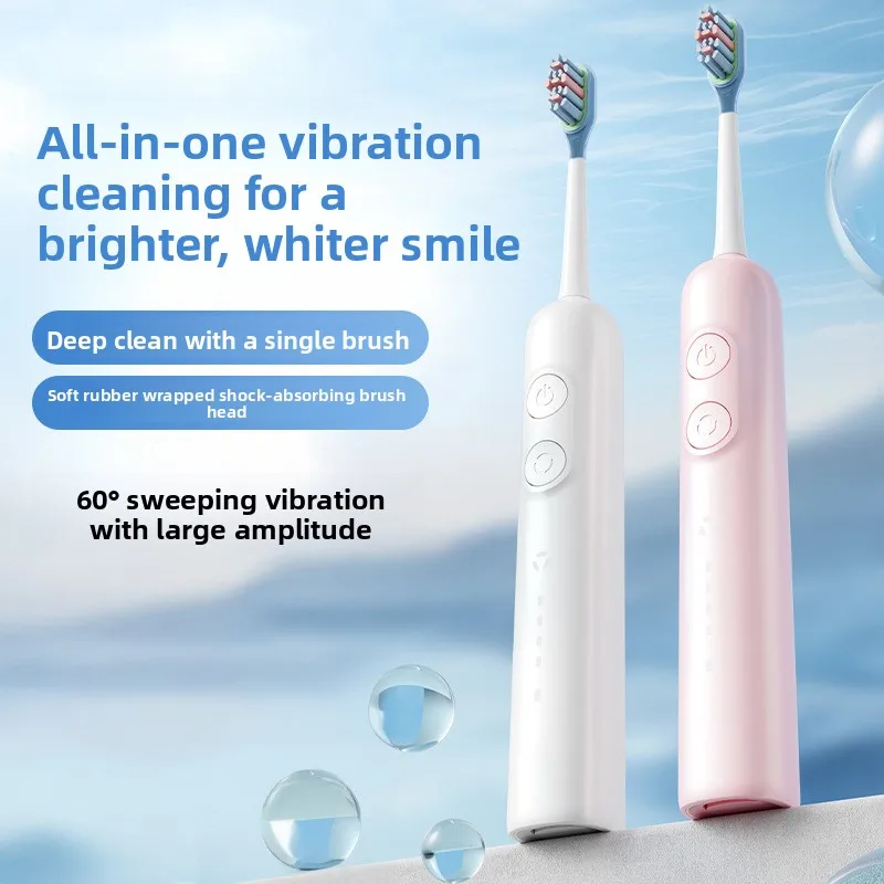 New smart electric toothbrush IPX7 waterproof sonic vibration for interdental cleaning, charging and long battery life
New smart electric toothbrush IPX7 waterproof sonic vibration for interdental cleaning, charging and long battery life