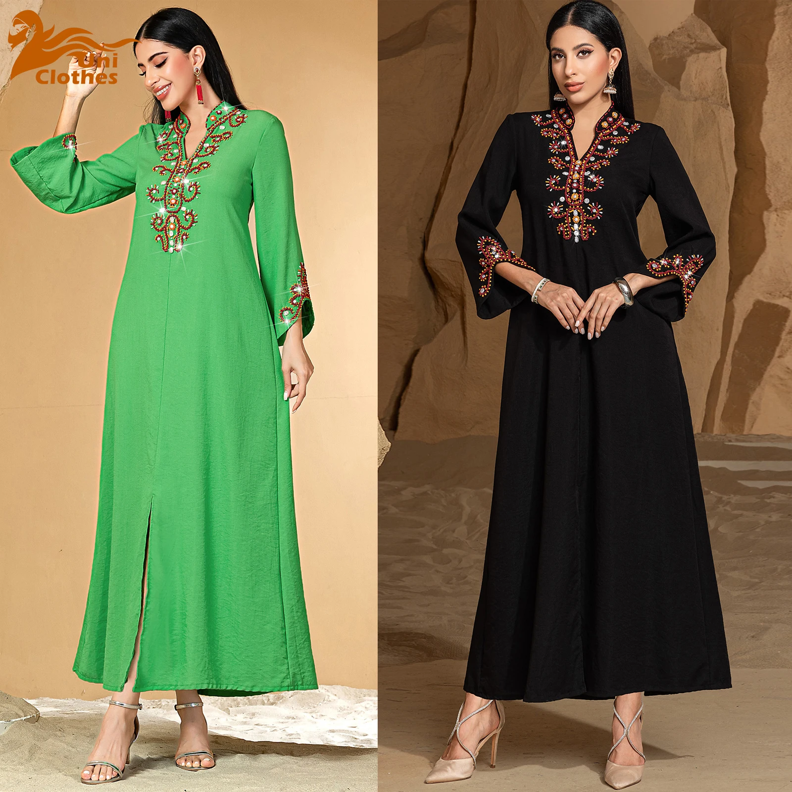 UNI 2025 New Muslim Women Kaftan Hand-sewn Bead Luxury Abaya Elegant Holiday Dress Elegant Female Evening Dresses Islam Clothing
UNI 2025 New Muslim Women Kaftan Hand-sewn Bead Luxury Abaya Elegant Holiday Dress Elegant Female Evening Dresses Islam Clothing