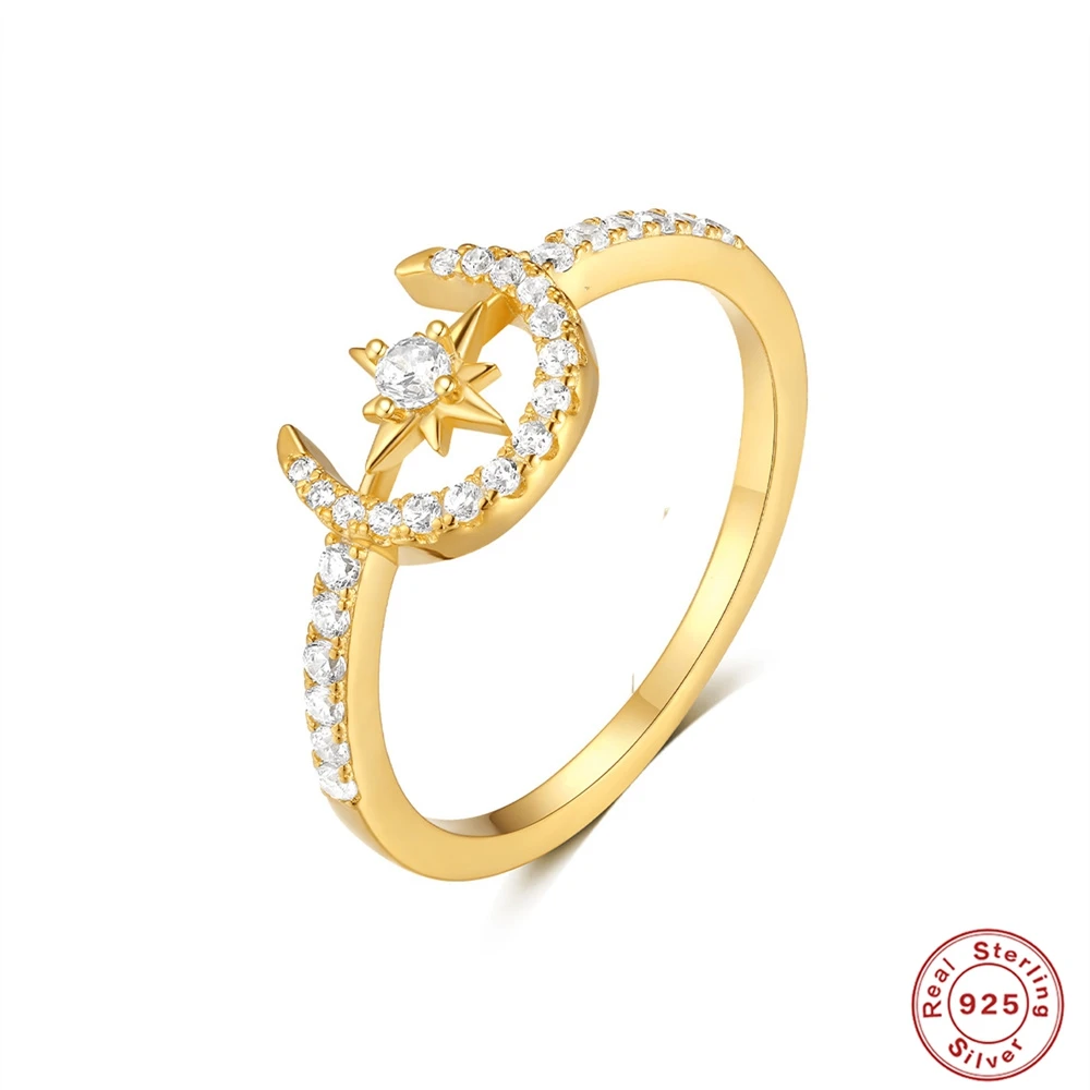 AIDE 925 Sterling Silver Free Size Zircon Female Ring Moon Star Dazzling Rings for Women Girls Wedding Bride Jewelry Gift
AIDE 925 Sterling Silver Free Size Zircon Female Ring Moon Star Dazzling Rings for Women Girls Wedding Bride Jewelry Gift