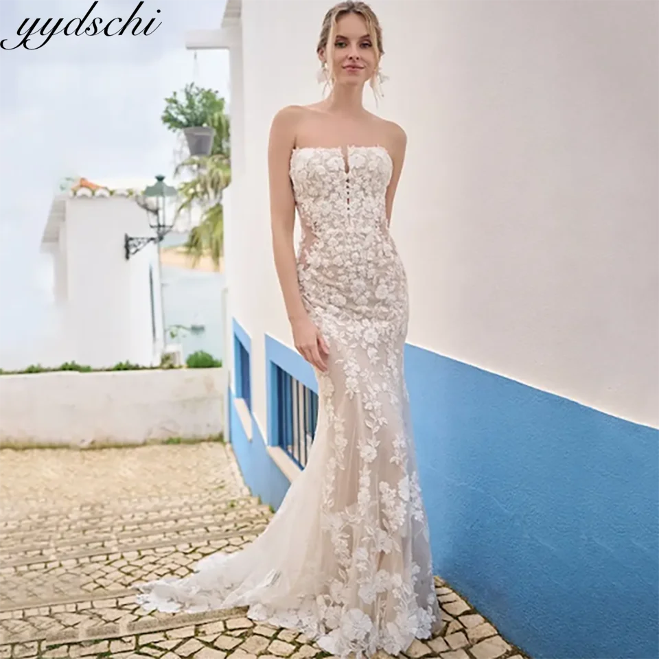 Charming Strapless Off The Shoulder Lace Mermaid Wedding Dresses 2024 Open Back With Court Train Tulle Bridal Gowns For Women
Charming Strapless Off The Shoulder Lace Mermaid Wedding Dresses 2024 Open Back With Court Train Tulle Bridal Gowns For Women