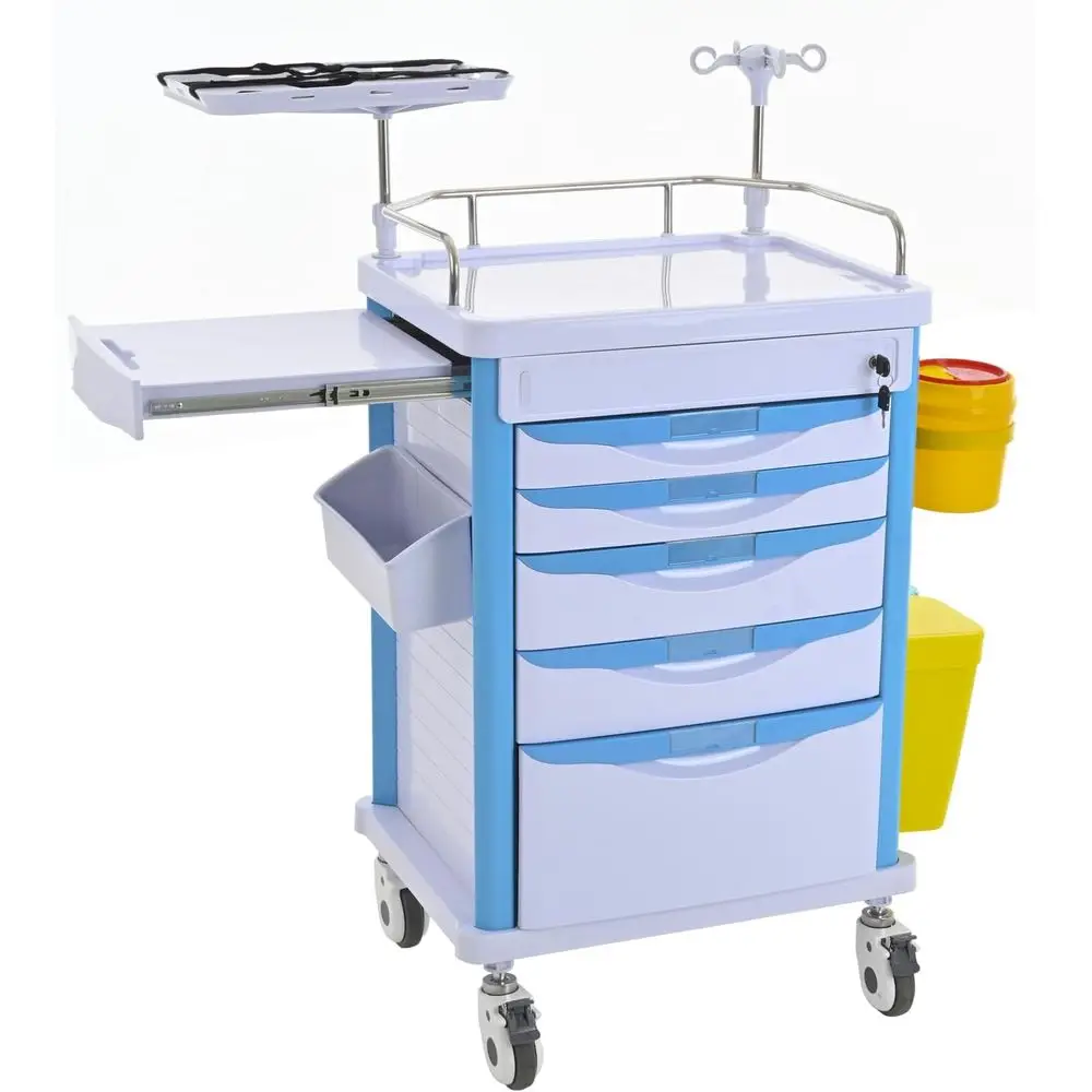 Portable Medical Cart with 5 Drawers, Adjustable IV Stand for Hospital & Clinic Use
Portable Medical Cart with 5 Drawers, Adjustable IV Stand for Hospital & Clinic Use