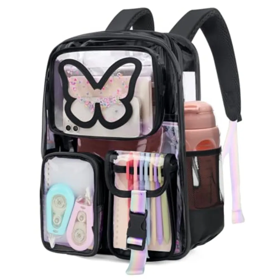 Clear Backpack for Girls Women Heavy Duty Transparent Bookbag Cute Bag Large Capacity See Through Backpacks for School
Clear Backpack for Girls Women Heavy Duty Transparent Bookbag Cute Bag Large Capacity See Through Backpacks for School