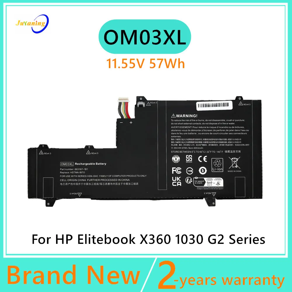 11.55V 57Wh OM03XL Laptop battery For HP EliteBook x360 1030 G2 HSTNN-IB7O HSN-I04C 863167-171
11.55V 57Wh OM03XL Laptop battery For HP EliteBook x360 1030 G2 HSTNN-IB7O HSN-I04C 863167-171