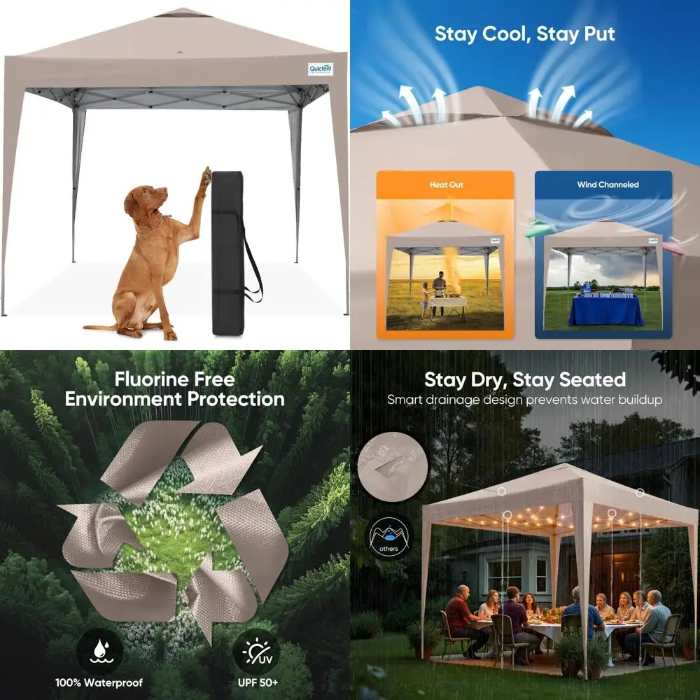 Instant 10x10 Pop-Up Canopy Tent, Portable Waterproof Shelter for Outdoors, UV Protection, Ideal for 1 Person Use
Instant 10x10 Pop-Up Canopy Tent, Portable Waterproof Shelter for Outdoors, UV Protection, Ideal for 1 Person Use