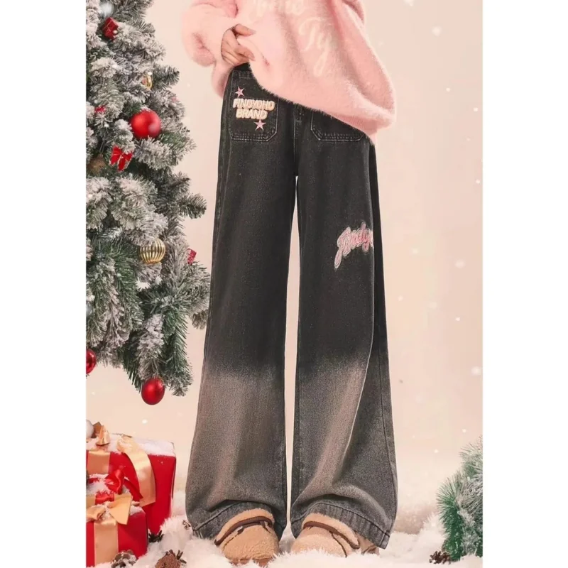 Blue Womens Jeans Letter printing High Waist Straight Baggy Denim Pants Europe America Fashion Y2K Female Wide Leg Denim Trouser
Blue Womens Jeans Letter printing High Waist Straight Baggy Denim Pants Europe America Fashion Y2K Female Wide Leg Denim Trouser