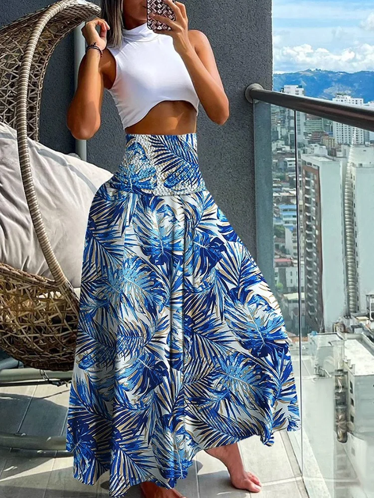 Bohemian Skirt Women Vintage Print High Waist Splic A-line Bigh Swing Beach Party Dress Casual Holiday Loose Women's Skirt Robe
Bohemian Skirt Women Vintage Print High Waist Splic A-line Bigh Swing Beach Party Dress Casual Holiday Loose Women's Skirt Robe