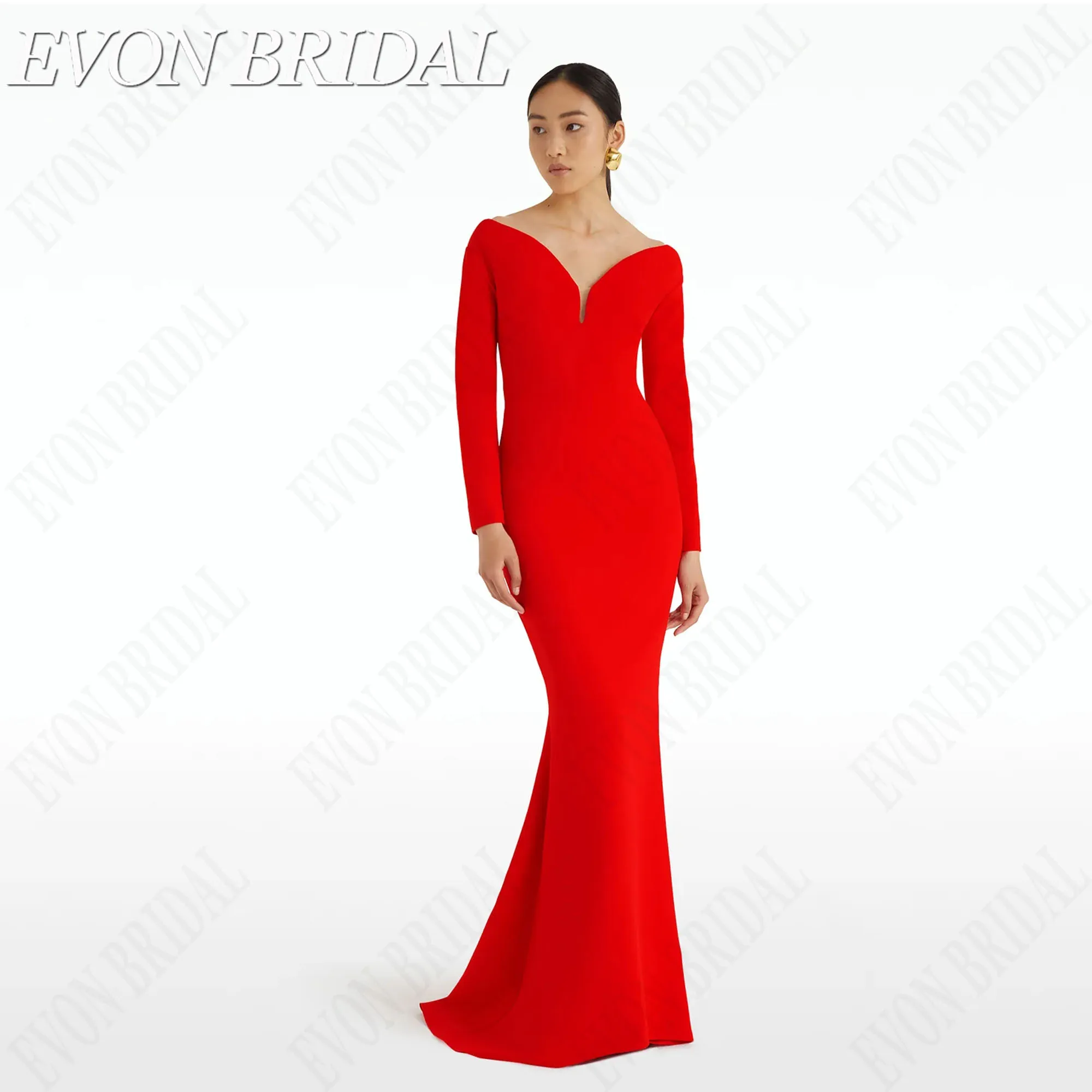 EVON BRIDAL Celebrity Red Carpet Dresses V-neck Long Shoulder فساتين للمناسبات الخاصة Mermaid Satin Classic Formal Evening Gowns
EVON BRIDAL Celebrity Red Carpet Dresses V-neck Long Shoulder فساتين للمناسبات الخاصة Mermaid Satin Classic Formal Evening Gowns