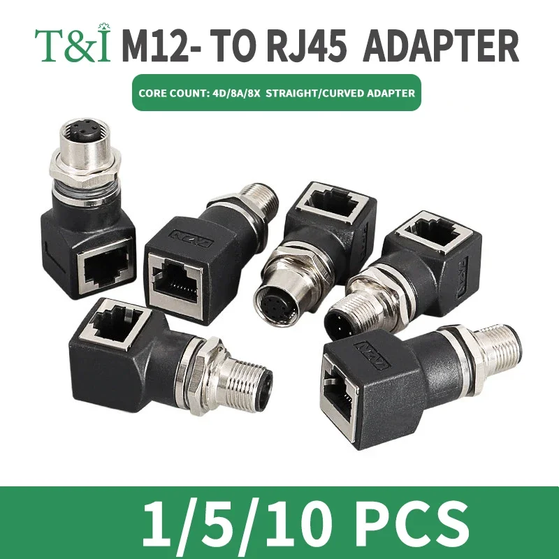 1/5/10 Sets M12 4P D type 8 pins A type X type to RJ45 connector adapter network cable to M12 male and female socket
1/5/10 Sets M12 4P D type 8 pins A type X type to RJ45 connector adapter network cable to M12 male and female socket