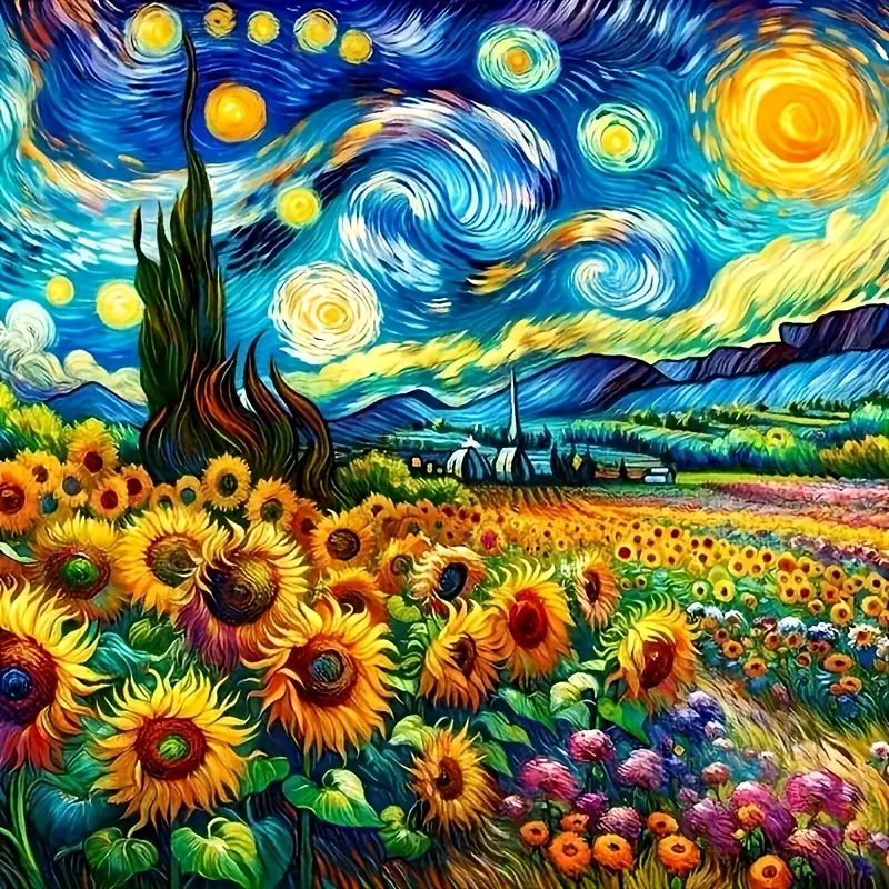 500 PCS Jigsaw Puzzle Sunflowers Under The Starry Night Jigsaw Puzzle Educational Toy for Kids Children 's Games Christmas Gift
500 PCS Jigsaw Puzzle Sunflowers Under The Starry Night Jigsaw Puzzle Educational Toy for Kids Children 's Games Christmas Gift