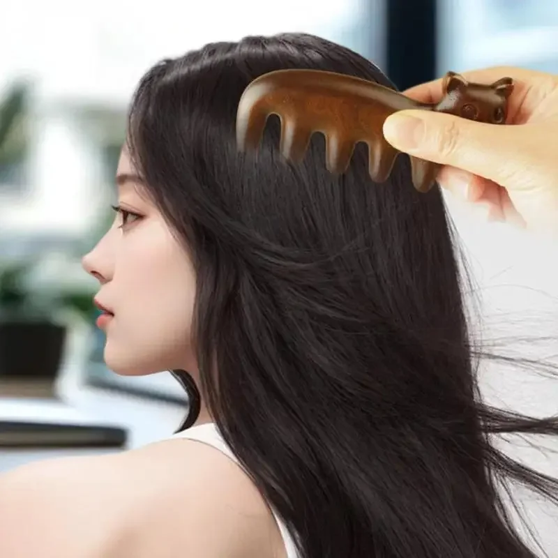 Cat Shape Sandalwood Hair Comb Scalp Relax Acupoint Massager Portable Wooden Handle Five Teeth Comb Anti-Static Styling Tool
Cat Shape Sandalwood Hair Comb Scalp Relax Acupoint Massager Portable Wooden Handle Five Teeth Comb Anti-Static Styling Tool