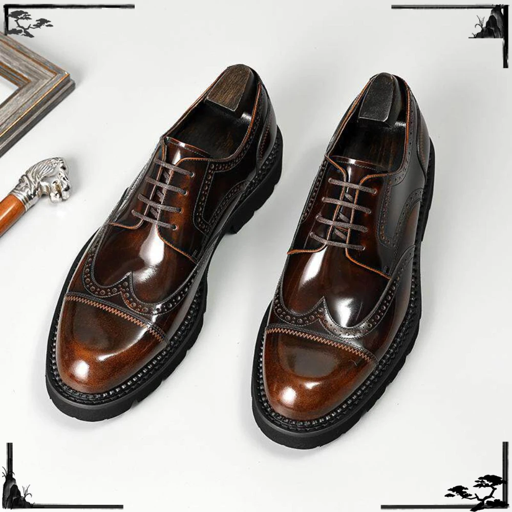Men's Brogue Carved Business Formal Leather Shoes British Style Genuine Leather Bright Surface Derby Shoes Groom Wedding Shoes
Men's Brogue Carved Business Formal Leather Shoes British Style Genuine Leather Bright Surface Derby Shoes Groom Wedding Shoes