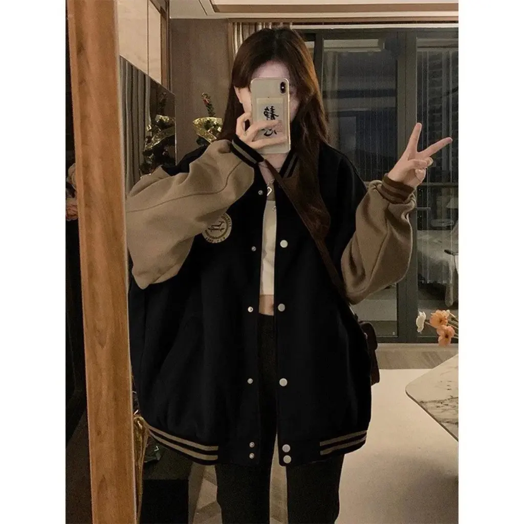 Trendy Baseball Suit Coat for Girls Vintage Loose Jacket American Style Spring Autumn New Collection
Trendy Baseball Suit Coat for Girls Vintage Loose Jacket American Style Spring Autumn New Collection