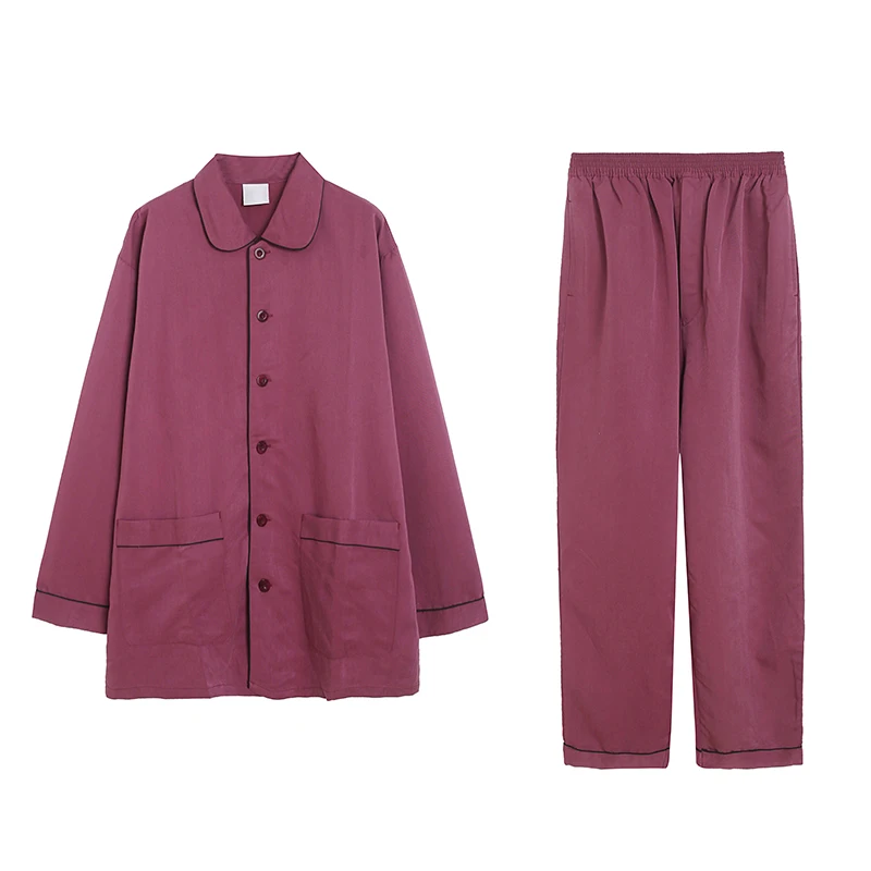 Loose Long Sleeve Sleepwear Straight Leg Pants Men's Set Cotton Polyester Blend Comfortable Home Clothes Two-Piece Set
Loose Long Sleeve Sleepwear Straight Leg Pants Men's Set Cotton Polyester Blend Comfortable Home Clothes Two-Piece Set