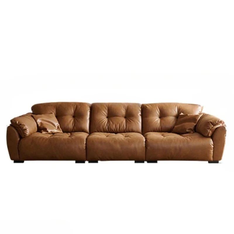 A Leather sofa living room straight row retro wind oil wax leather functional sofa backrest adjustable
A Leather sofa living room straight row retro wind oil wax leather functional sofa backrest adjustable