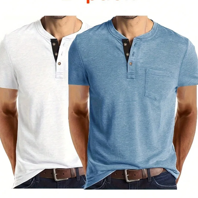 Henry Shirt For Men Summer Short Sleeve Two Pieces
Henry Shirt For Men Summer Short Sleeve Two Pieces