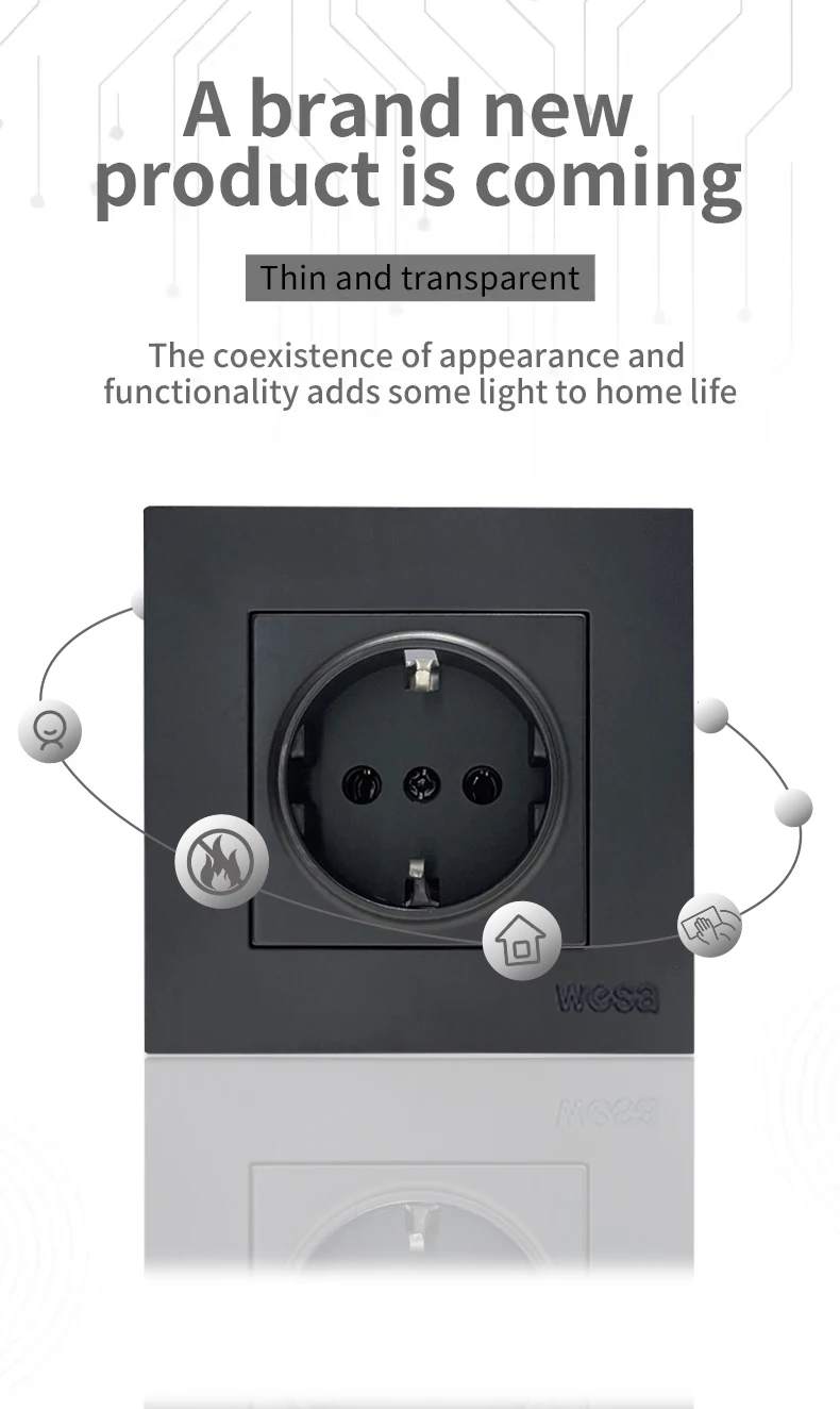 Настенная встроенная розетка NESS Black стандарта ЕС с заземлением, вилка 250 В, розетка, розетка 
Настенная встроенная розетка NESS Black стандарта ЕС с заземлением, вилка 250 В, розетка, розетка