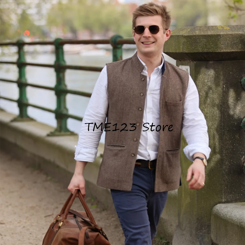 Vests for Men Straight Pockets Fashion Suit Single-breasted Suits Stand-up Collar Work Vest Casual Retro Herringbone Vest Blazer
Vests for Men Straight Pockets Fashion Suit Single-breasted Suits Stand-up Collar Work Vest Casual Retro Herringbone Vest Blazer