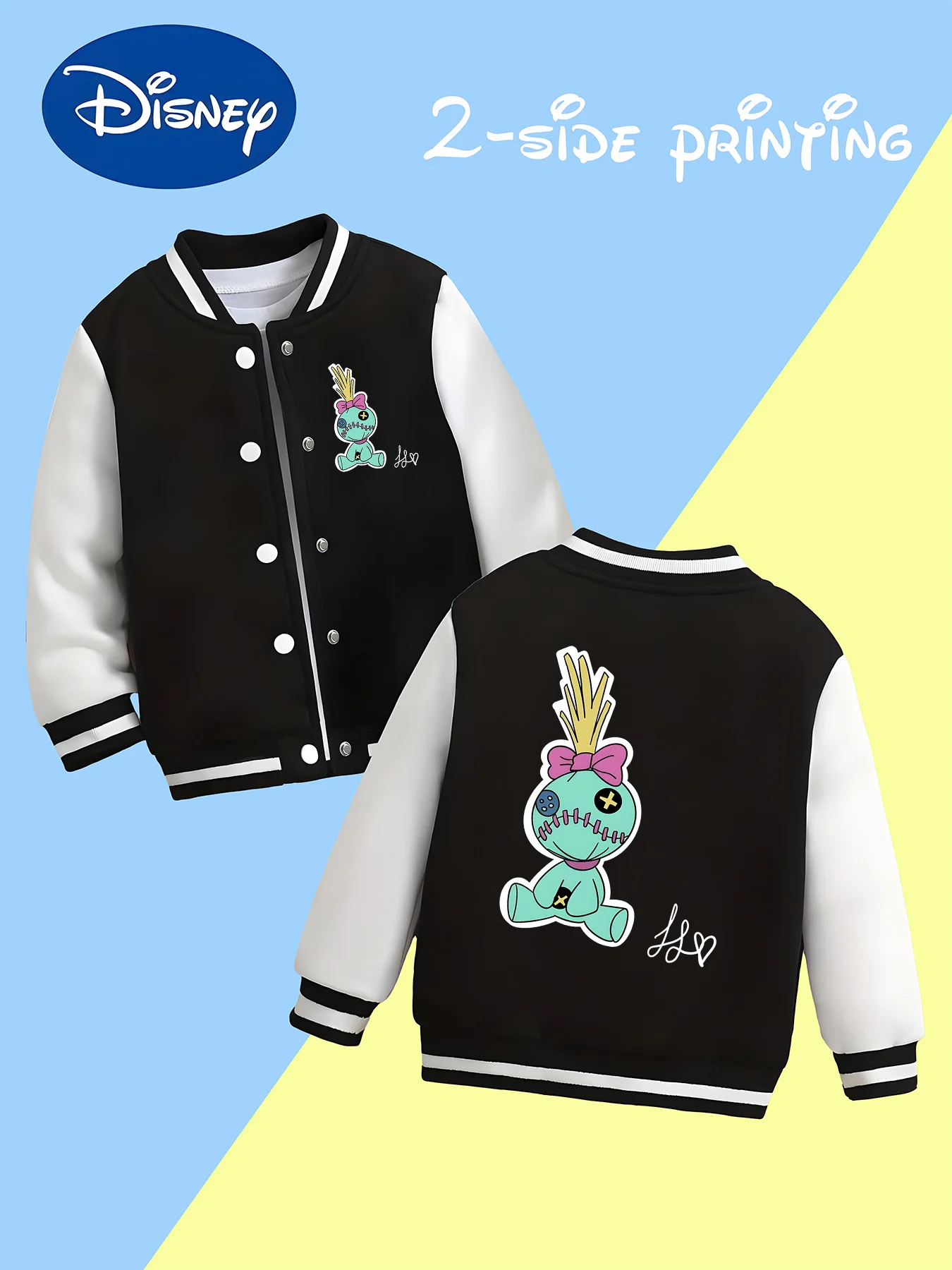 MINISO Disney Lilo & Stitch Baseball Jacket for Boys - Double-Sided Personalized Print, Children's Themed Activity Cartoon
MINISO Disney Lilo & Stitch Baseball Jacket for Boys - Double-Sided Personalized Print, Children's Themed Activity Cartoon