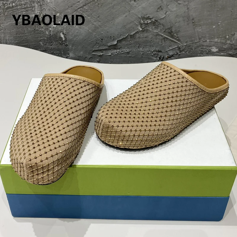 Full Crystal Decor Women Half Slippers Spring Summer Outside Sandals Round Toe Thick Soled Platform Flats Slingback Slides Shoes
Full Crystal Decor Women Half Slippers Spring Summer Outside Sandals Round Toe Thick Soled Platform Flats Slingback Slides Shoes