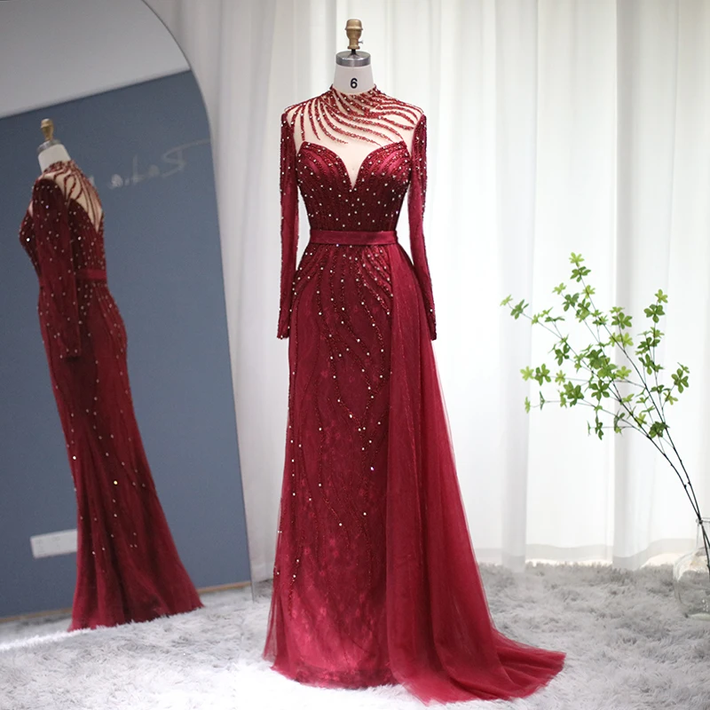 Luxury Saudi Evening Dress Long Sleeve High Neck Dubai Prom Dresses For Women Wedding Party Dresses Elegant vestidos de noche
Luxury Saudi Evening Dress Long Sleeve High Neck Dubai Prom Dresses For Women Wedding Party Dresses Elegant vestidos de noche