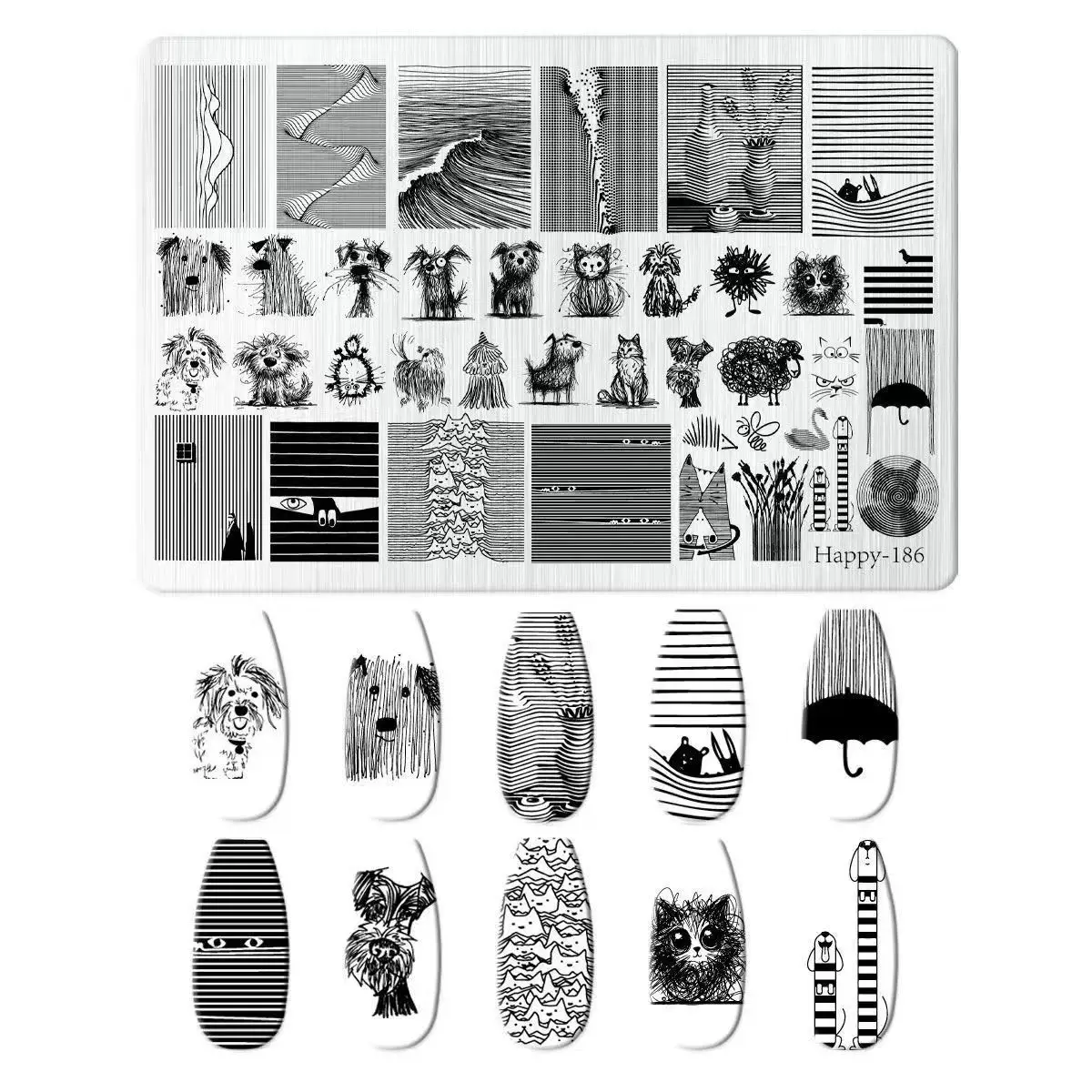 Cartoon Animals & Geometry Pattern Nail Stamping Plate DIY Printing Stencil Stainless Steel Nail Art Tools
Cartoon Animals & Geometry Pattern Nail Stamping Plate DIY Printing Stencil Stainless Steel Nail Art Tools