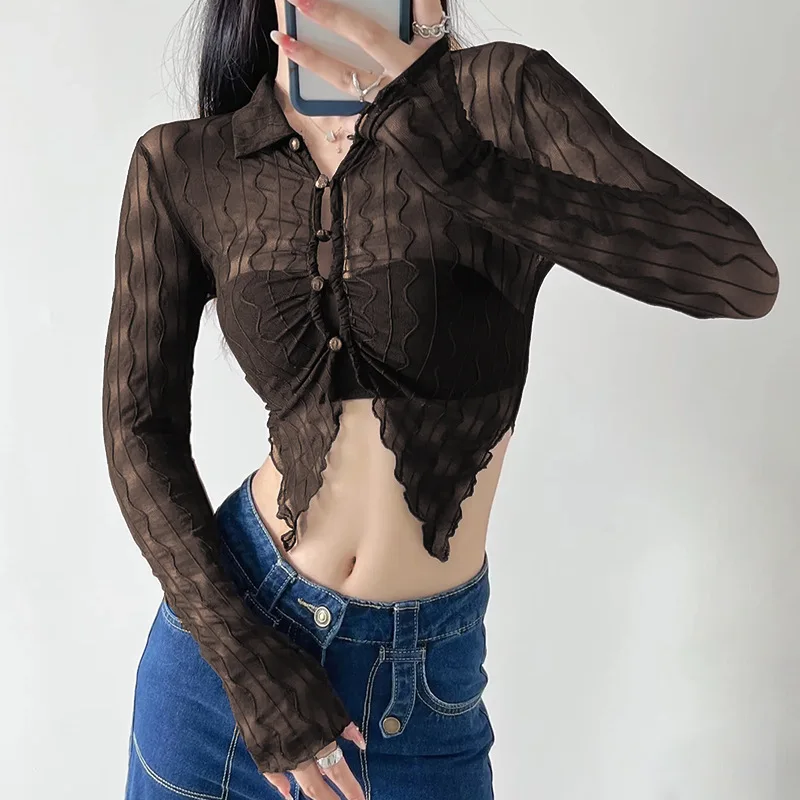European and American New2025Summer Crop Top with Turn-down Collar FashioninsShort Sleeve Blouse Women PG2669
European and American New2025Summer Crop Top with Turn-down Collar FashioninsShort Sleeve Blouse Women PG2669