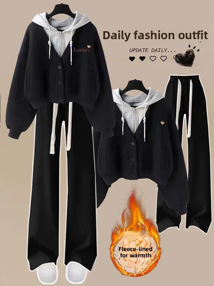 plus Size 300 Pounds Casual Thickened Fleece Hoodie Sweatpants Set Women's Autumn Winter Sports Two-Piece Set Long Sleeve Lon...
plus Size 300 Pounds Casual Thickened Fleece Hoodie Sweatpants Set Women's Autumn Winter Sports Two-Piece Set Long Sleeve Lon...