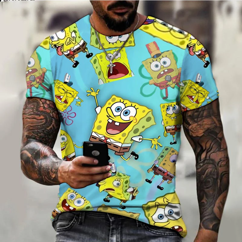 Potdemiel New Spongebob Cartoon Pattern Print Youth Harajuku Casual T-Shirt Street Trend Versatile Men's Round Neck T-Shirt
Potdemiel New Spongebob Cartoon Pattern Print Youth Harajuku Casual T-Shirt Street Trend Versatile Men's Round Neck T-Shirt