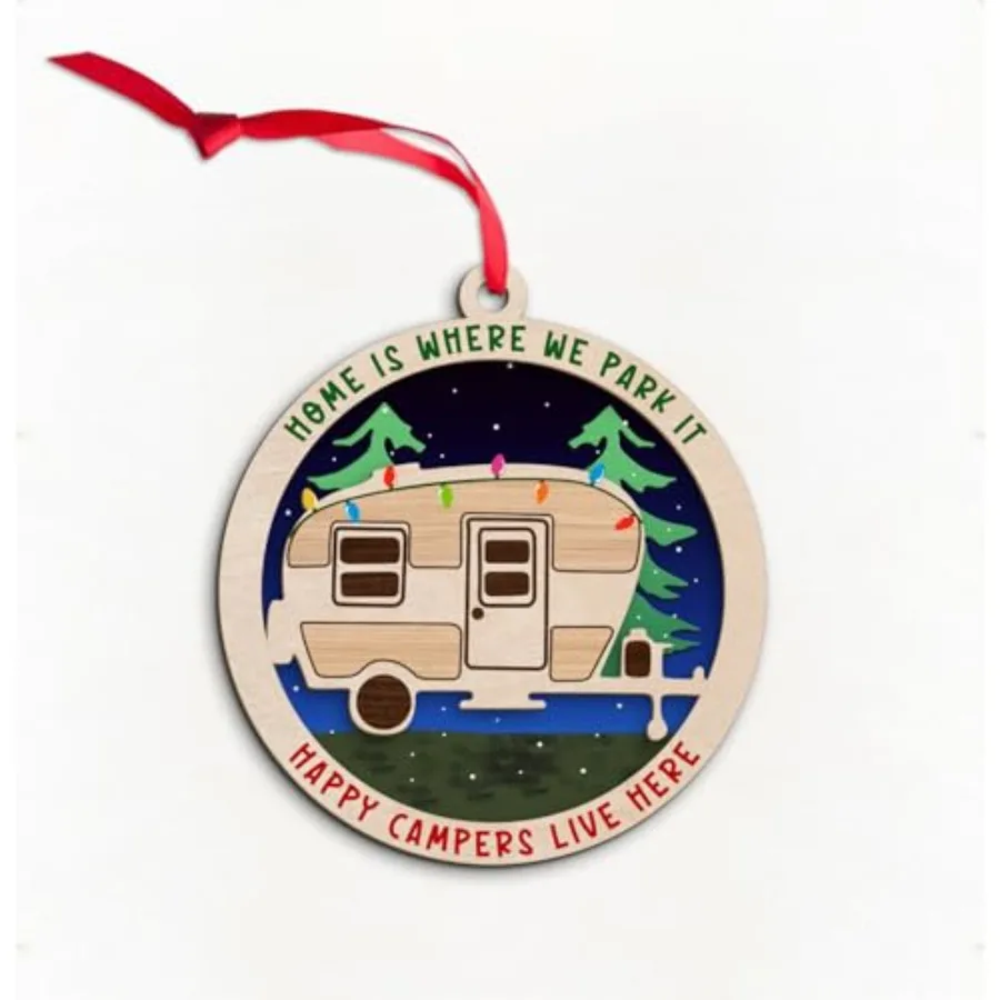 Wooden 3D Travel Trailer Ornaments for Christmas Tree, Happy Campers Live Here RV Trailer Xmas Ornament, Outdoor Camping Motorh
Wooden 3D Travel Trailer Ornaments for Christmas Tree, Happy Campers Live Here RV Trailer Xmas Ornament, Outdoor Camping Motorh