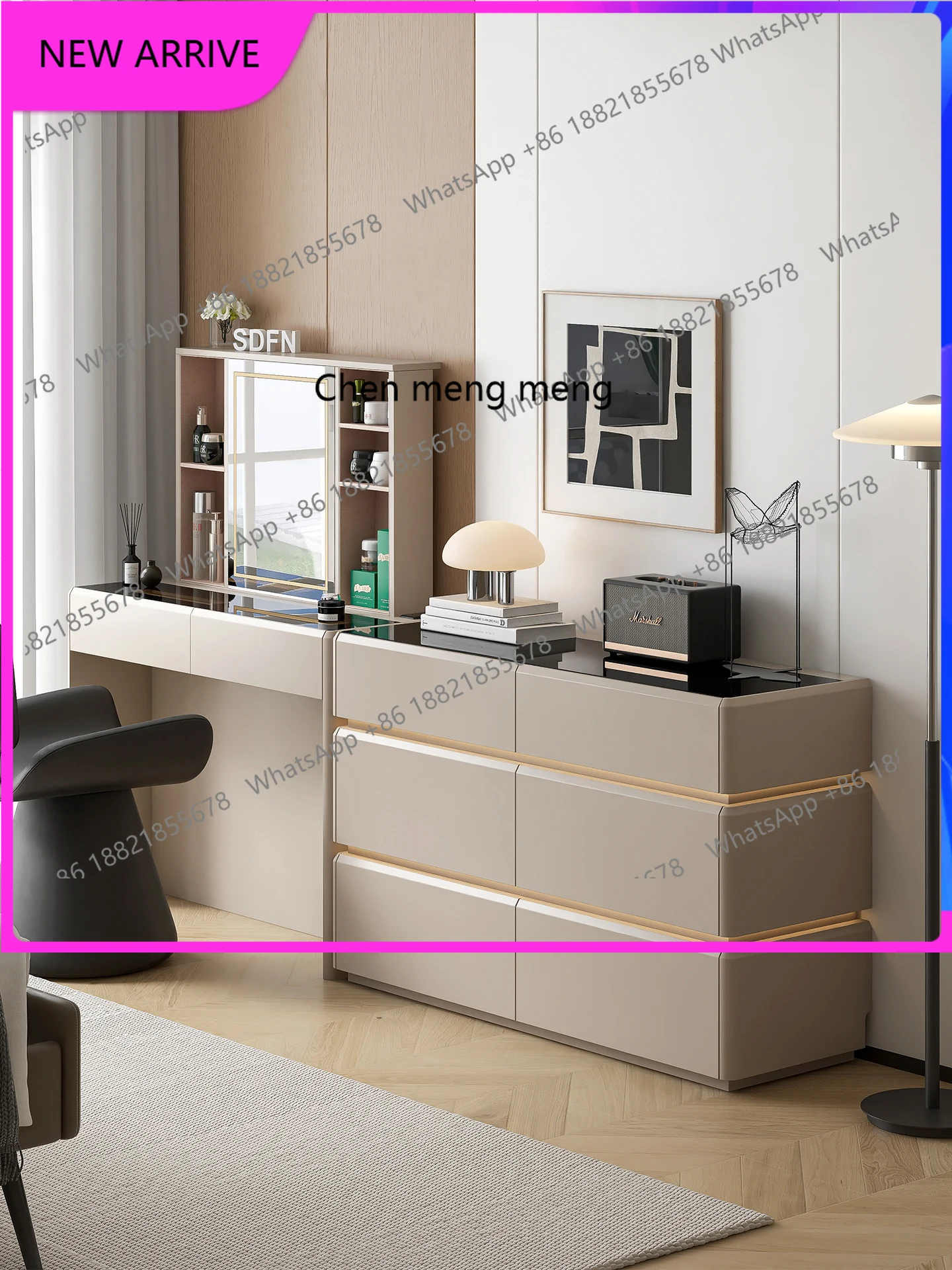 Italian all solid wood bedroom dresser intelligent electric lifting hidden mirror makeup table A
Italian all solid wood bedroom dresser intelligent electric lifting hidden mirror makeup table A