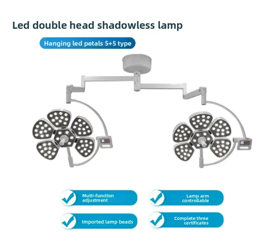 LED Surgical Shadowless Lamp, Ceiling Mounted Hospital Operating Light for Operating Theater with 120,000 Lux
LED Surgical Shadowless Lamp, Ceiling Mounted Hospital Operating Light for Operating Theater with 120,000 Lux