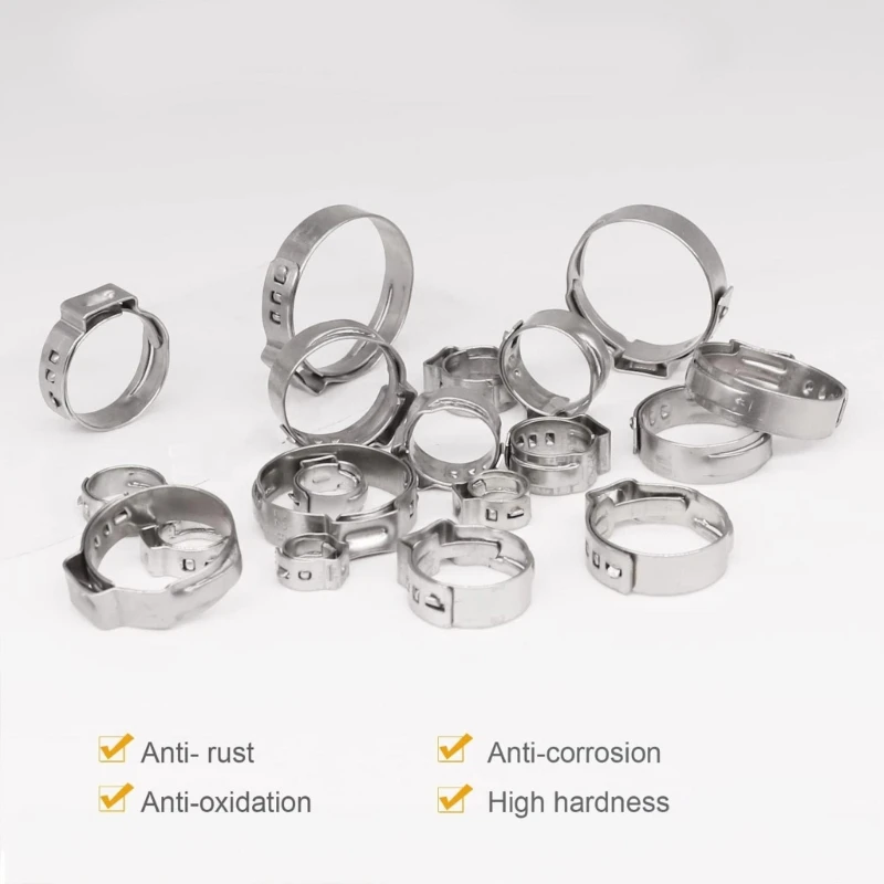 100Pcs Stainless Steel Hose Clamps Set Gears Adjustable for Plumbing Use
100Pcs Stainless Steel Hose Clamps Set Gears Adjustable for Plumbing Use