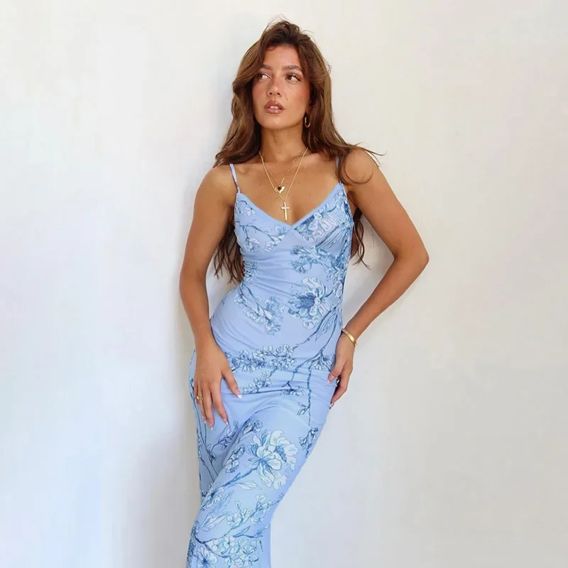 Women's Maxi Slip Floral Printed Dress V-neck Backless Slim Maxi dress Sexy Elegant
Women's Maxi Slip Floral Printed Dress V-neck Backless Slim Maxi dress Sexy Elegant