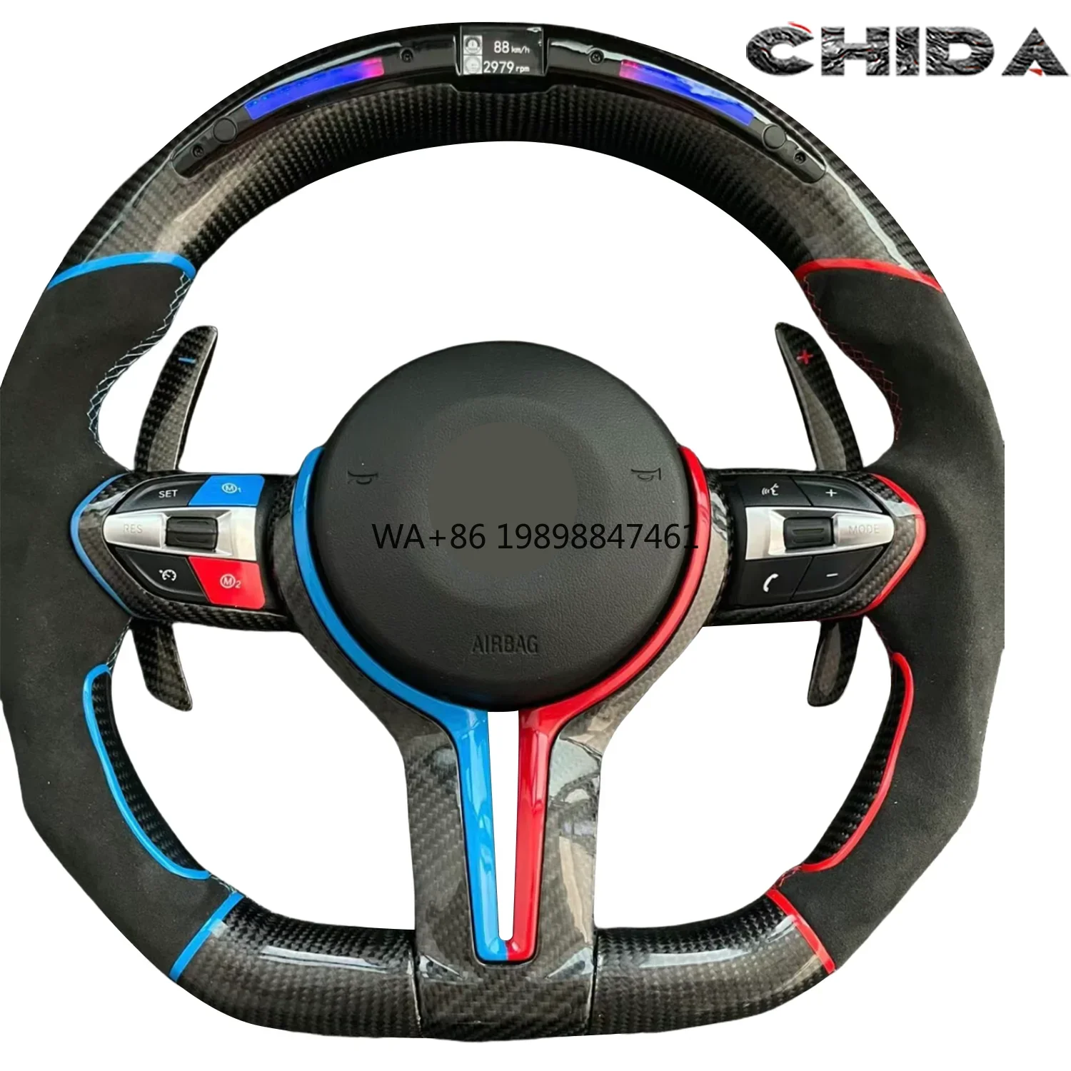Upgraded LED Racing Display Carbon Fibre Steering Wheel for BMWs M2 M3 M4 M5 F10 F20 F22 F30 F32 F36 F40 F90 E90 E70
Upgraded LED Racing Display Carbon Fibre Steering Wheel for BMWs M2 M3 M4 M5 F10 F20 F22 F30 F32 F36 F40 F90 E90 E70