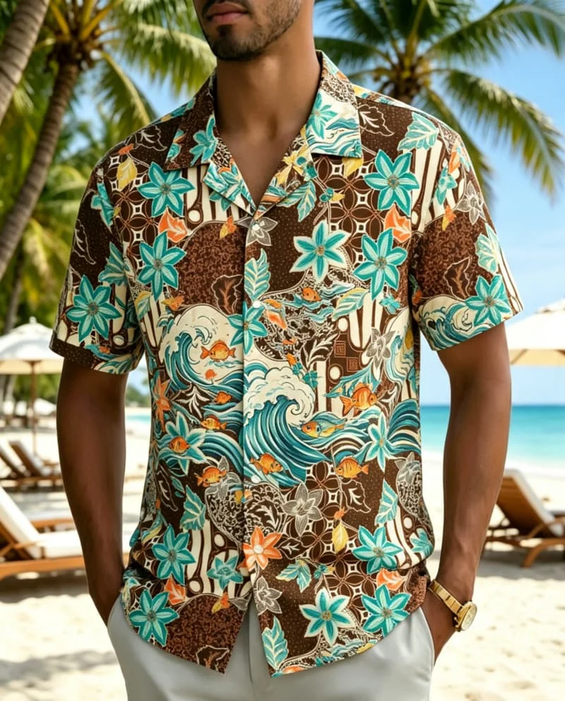 Men's Vintage Batik Tropical Floral Print Shirt, Island Style for Summer Holiday, Beach Trips, Daily Outings & Casual Wear
Men's Vintage Batik Tropical Floral Print Shirt, Island Style for Summer Holiday, Beach Trips, Daily Outings & Casual Wear